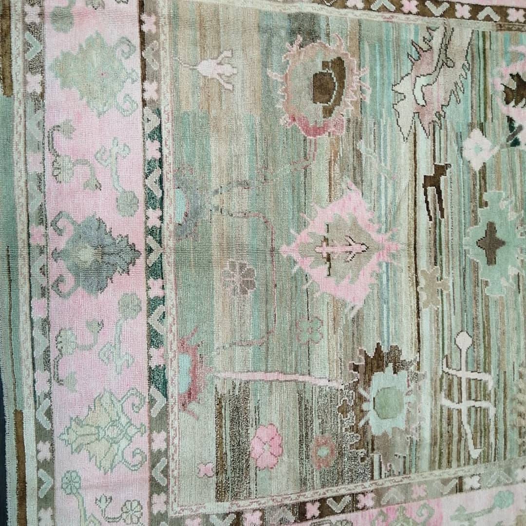 OUSHAK RUG, 12.2 x 9.2 TURKISH Oushak Rug, Vintage Oushak Rug Wool Oushak Rug Hand Made Rugs, Authentic Oushak Rug