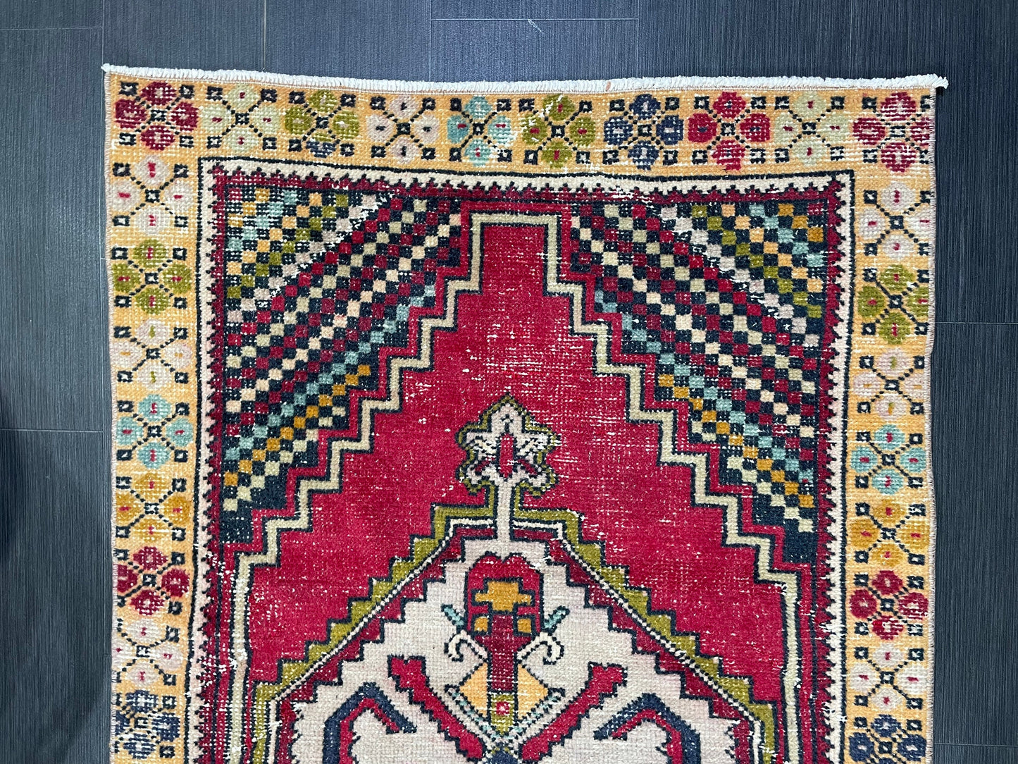Vintage Oriental RUG, Oushak 3.3 x 5.7 Rug, Turkish Rug, Persian Rug, Vintage Rug, Fine Wool Turkish Rug, Muted Living room Rug