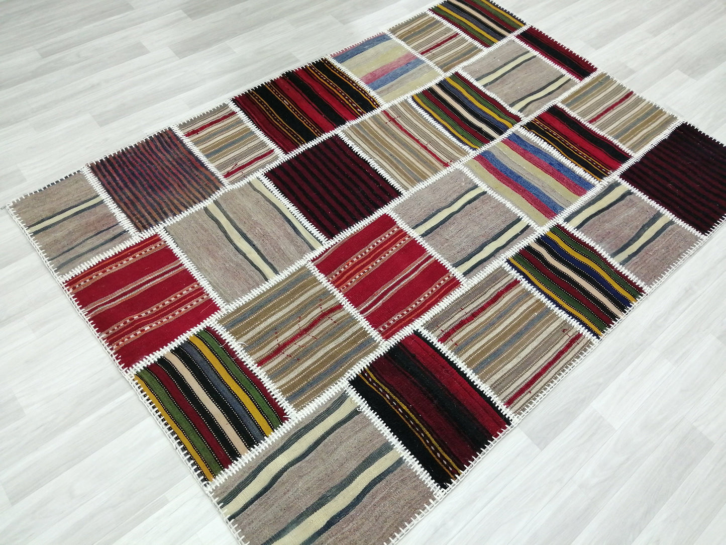 Patchwork Rugs, Hand Made Rug, Oushak Rug, Rustic Rug, Bohemian Rug, Rug Runner, Turkish Rug, Farmhouse Rug, Vintage Rug, Wool rug