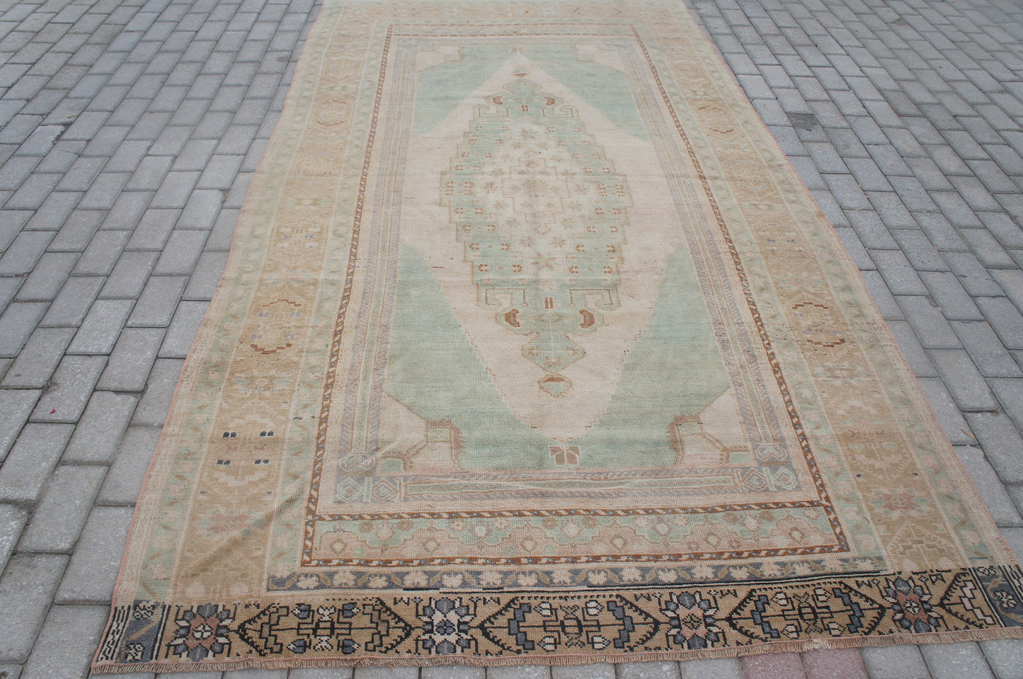 10 x 5.2 Vintage Turkish Rug, Turkish Rug, Wool Oushak Rug, Oushak Rug, Hand Made Rug, Wool Rug, Turkish Rug 5 by 10 ft