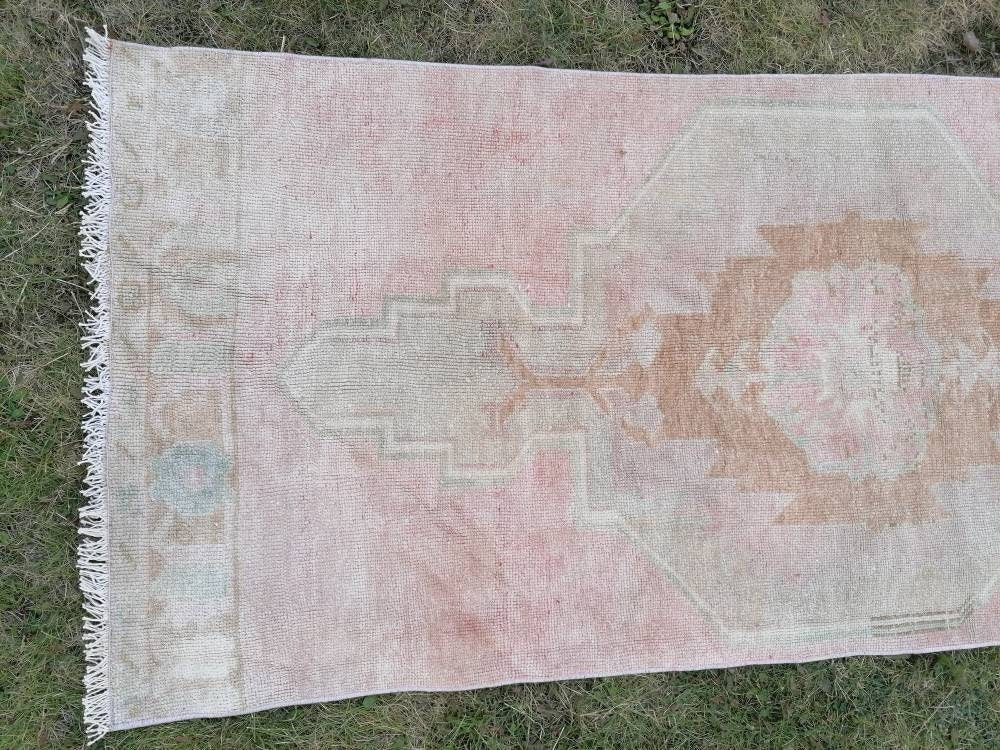 Muted runner rug vintage runner rug turkish runner 9.3 x 2.8 muted wool runner rug vintage oriental runner art runner rug