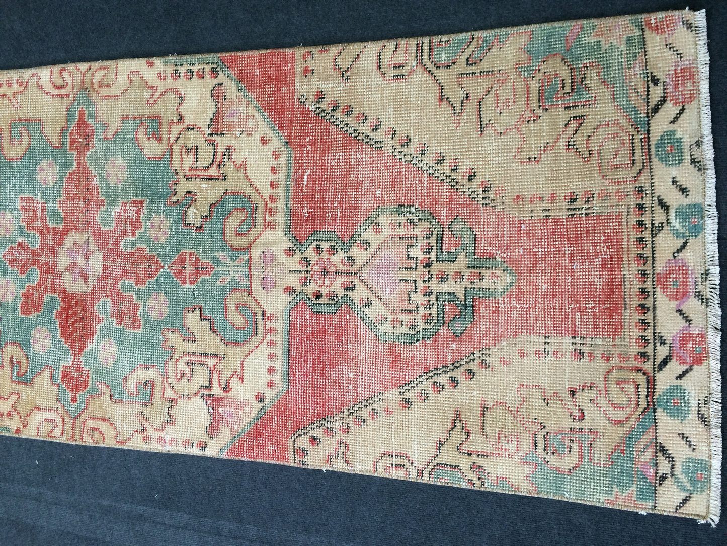 7.2 x 2.6 Turkish Runner Rug, Oushak Rug, Oushak Rugs, Oushak Runner Rugs, Runner Rug, Vintage Runner Rug, Hand Made Rug
