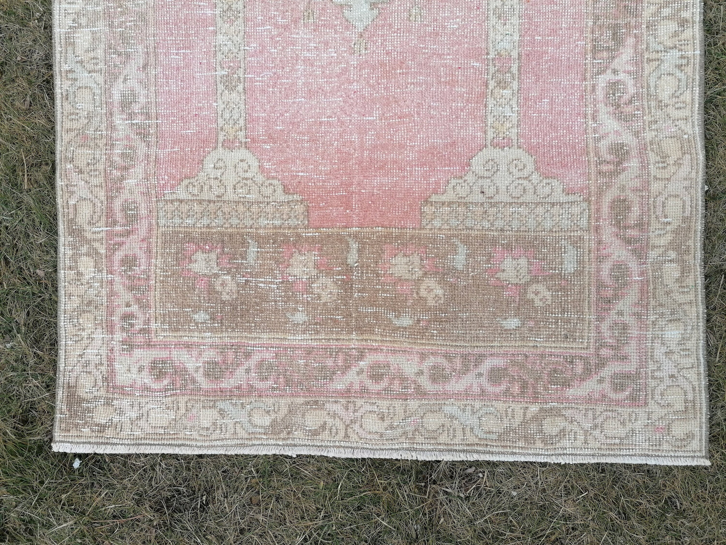 Turkish oushak wool rug, 3'2x5'7 vintage rug, vintage hand made rug kitchen rug bohemian rug