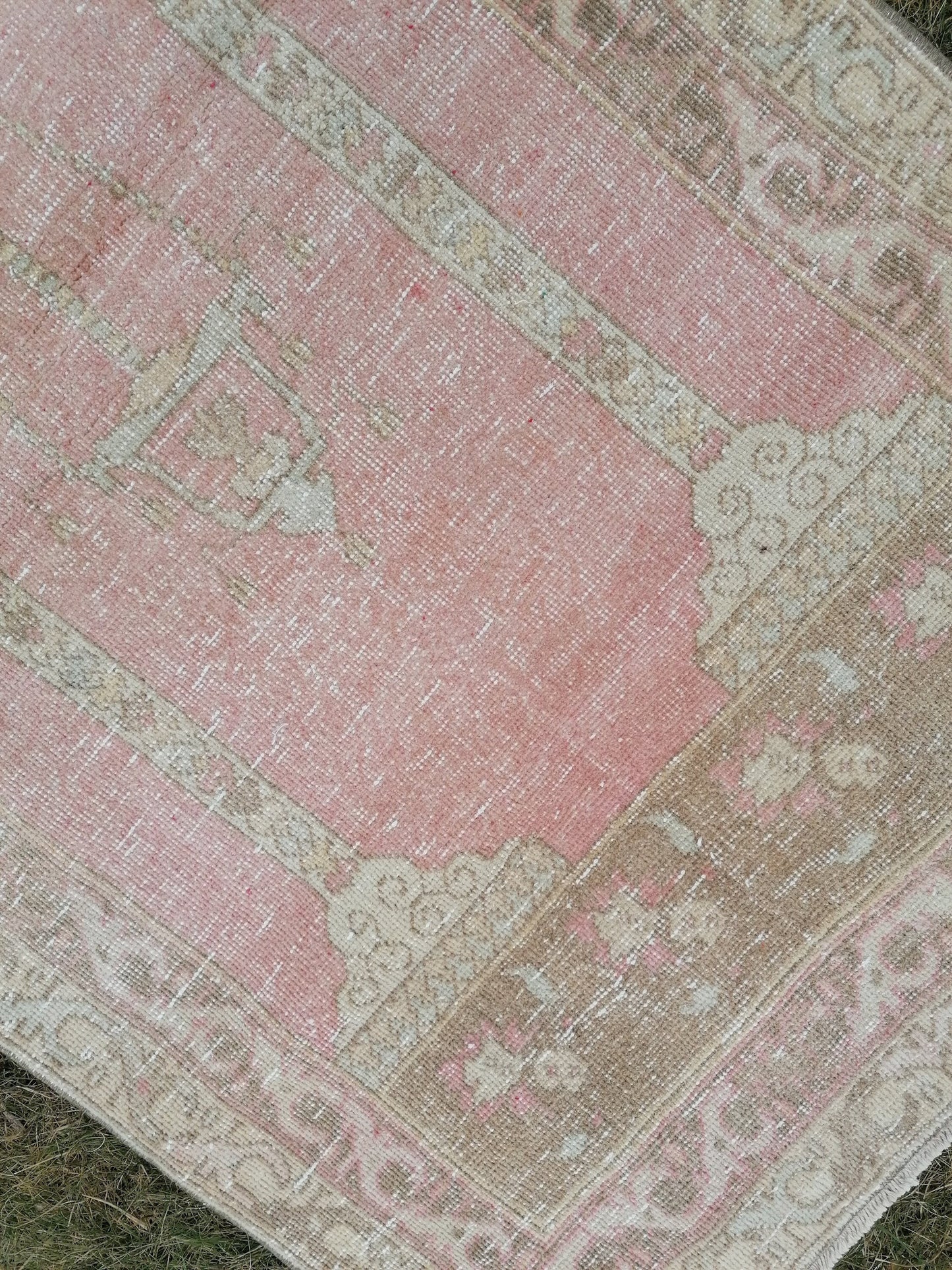 Turkish oushak wool rug, 3'2x5'7 vintage rug, vintage hand made rug kitchen rug bohemian rug