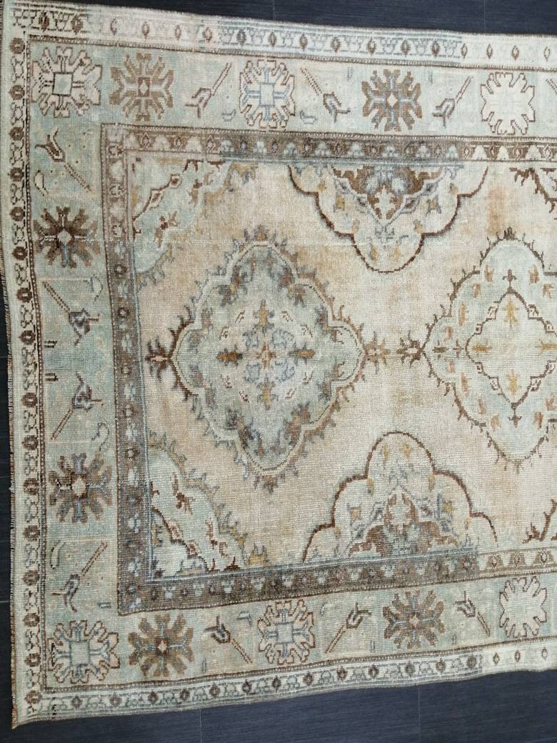 Muted Vintage Runner Rug 12.6 x 4.9 Muted Hallway Runner Rug Kitchen Runner Rug Muted Wool Runner Rug Muted Oushak Rug 12.6x4.9