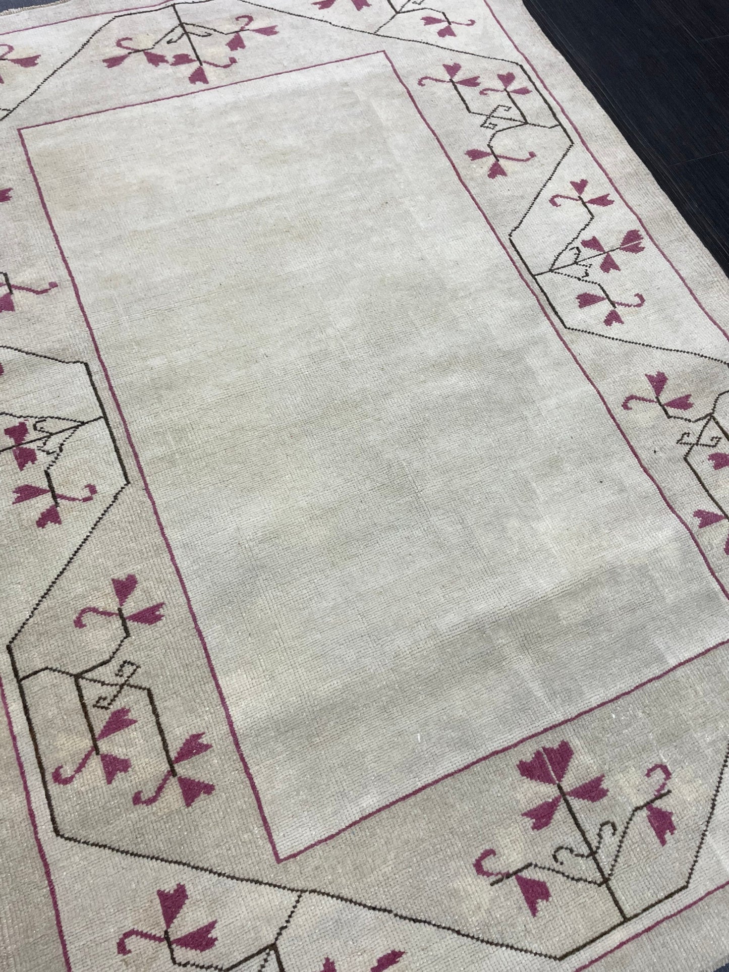 Bathroom Handmade Rug, Vanity 4 x 5.6 Rug , Oushak Rug, Wool Oriental Rug, Persian Rug, Vintage Turkish Rug Hand Knotted Wool Rug