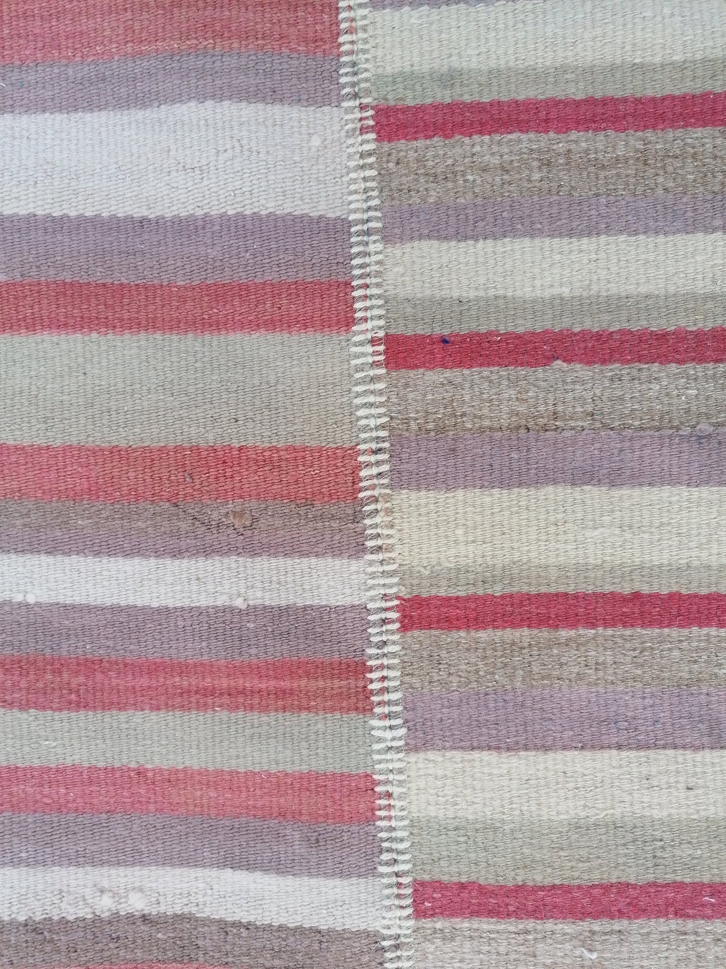7 x 9 Handmade flatweave kilim rug stripe wool rug, woven rug, pastel turkish kilim, muted flat_weaving rug