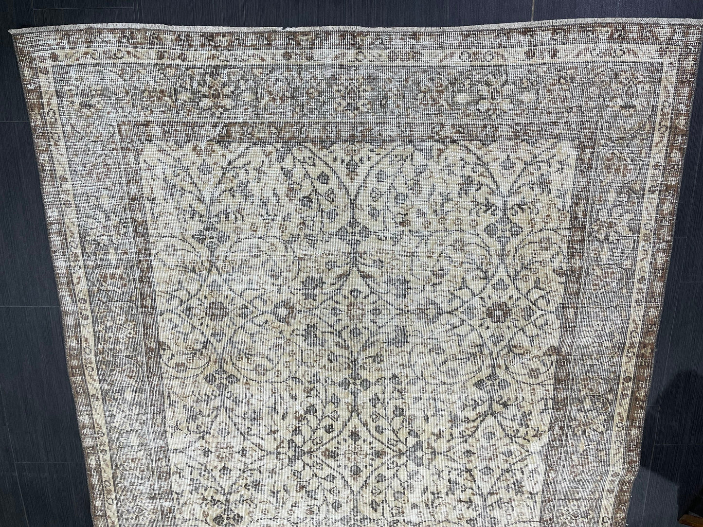 Vintage Rug TURKISH 5.5 x 9 Rug Handmade Rug Distressed Rug Large Turkish Oushak Rug Oushak Rug, Wool Rug Hand Knotted Rug