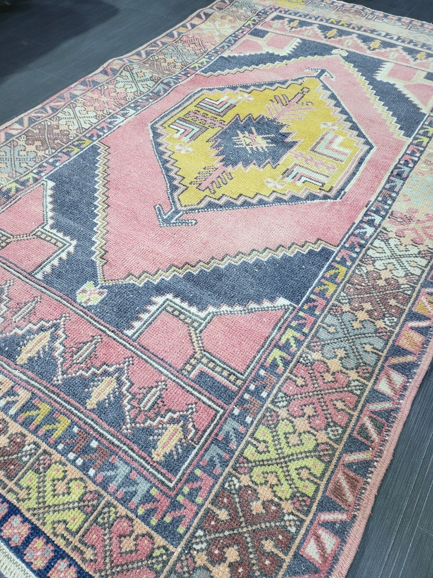 3.6 x 6 Hand Knotted Rug, Handmade Rug, Oushak Rug, Natural Wool Rug, Oriental Rug Plush Turkish Rug, Farmhouse Rug, Vintage Persian rug