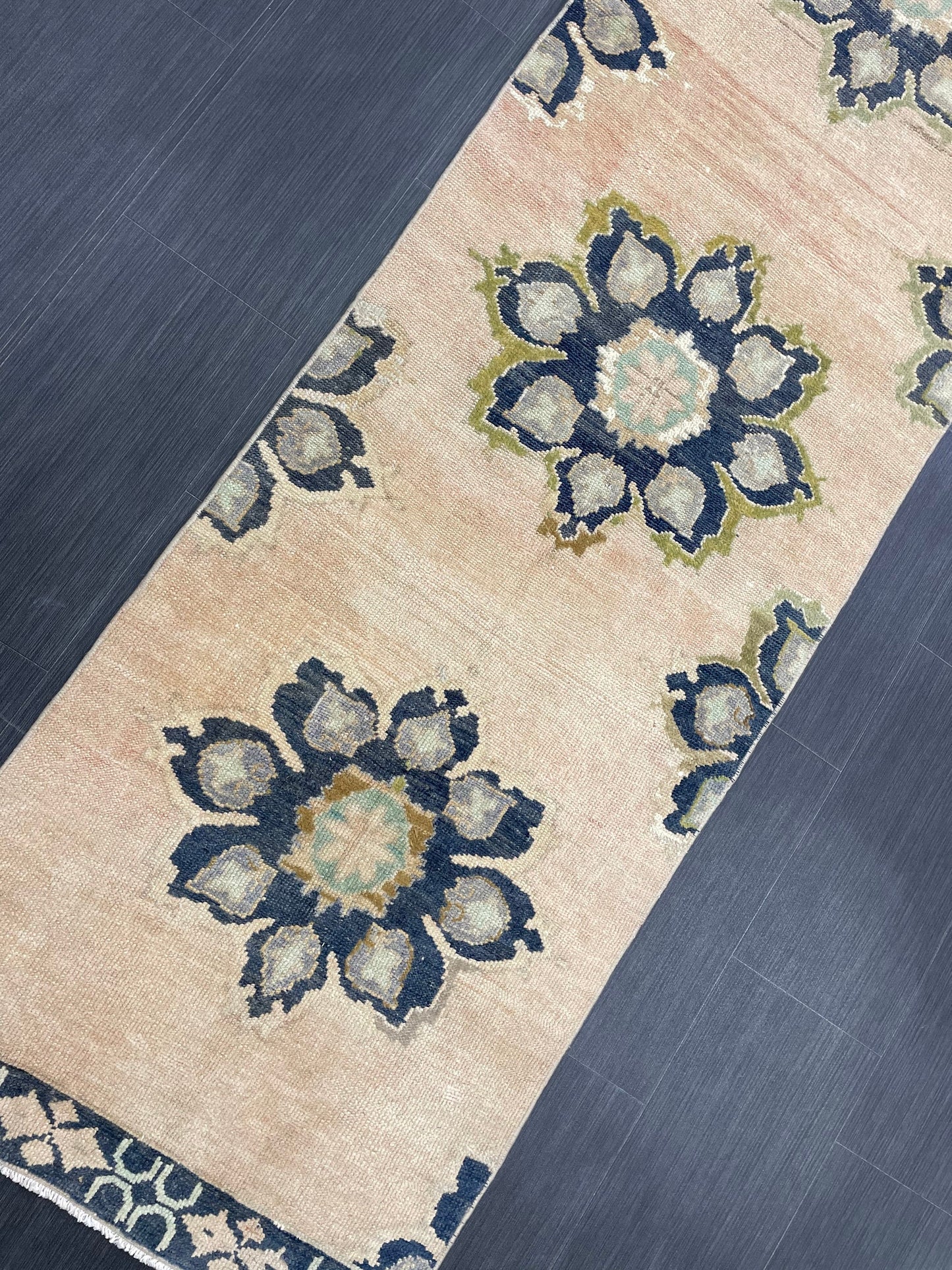 Hand Knotted Runner 2.4 x 10.5 Vintage Runner Rug Hallway Runner Rug Kitchen Runner Rug Wool Runner Rug Wool Turkish Runner Rug