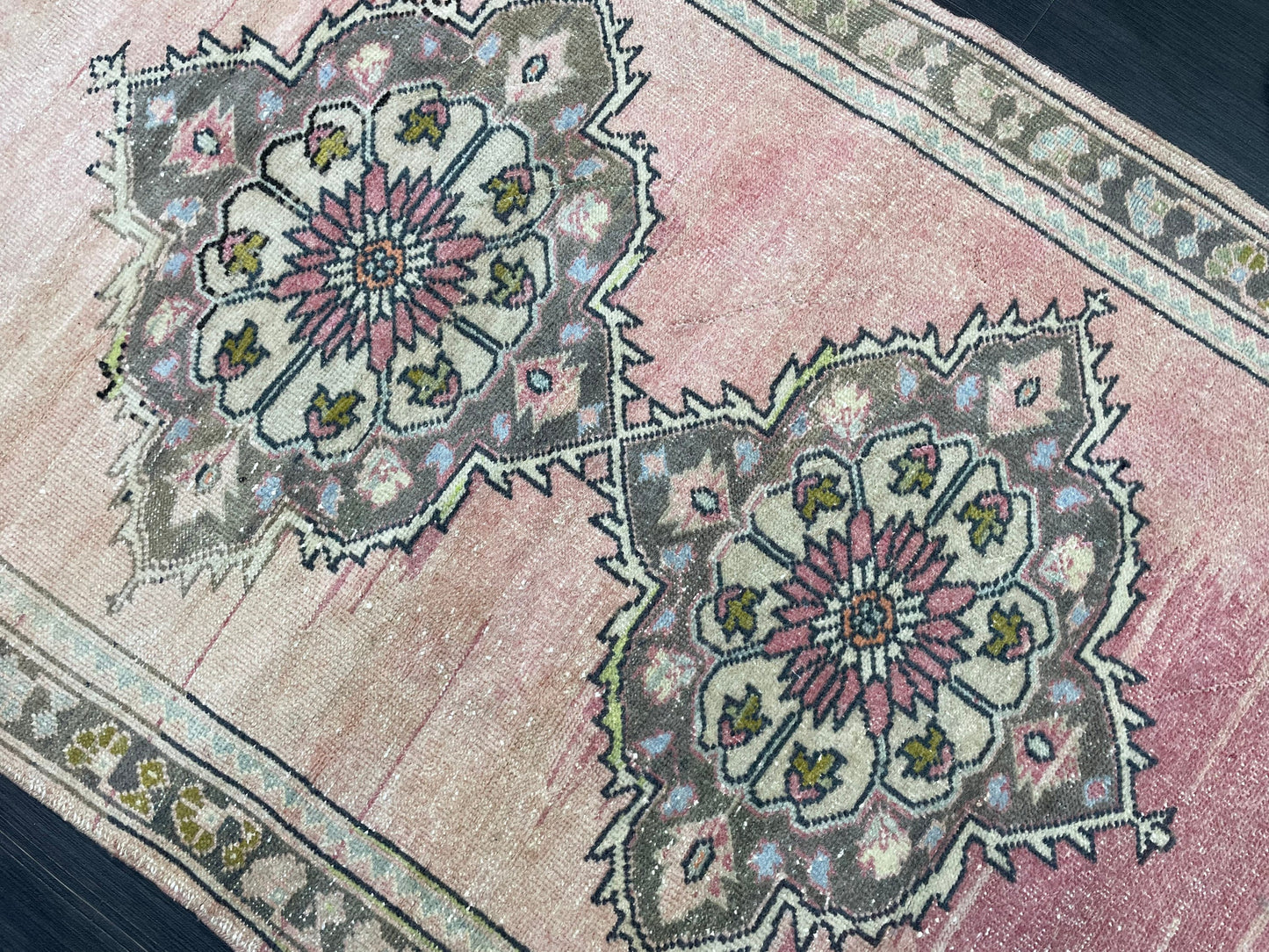 Antique Rug, Vintage 3.8 x 6.8 Rug, Turkish Wool Rug, Oushak Rug, Hand Knotted Rug, Persian Rug, Handmade Rug
