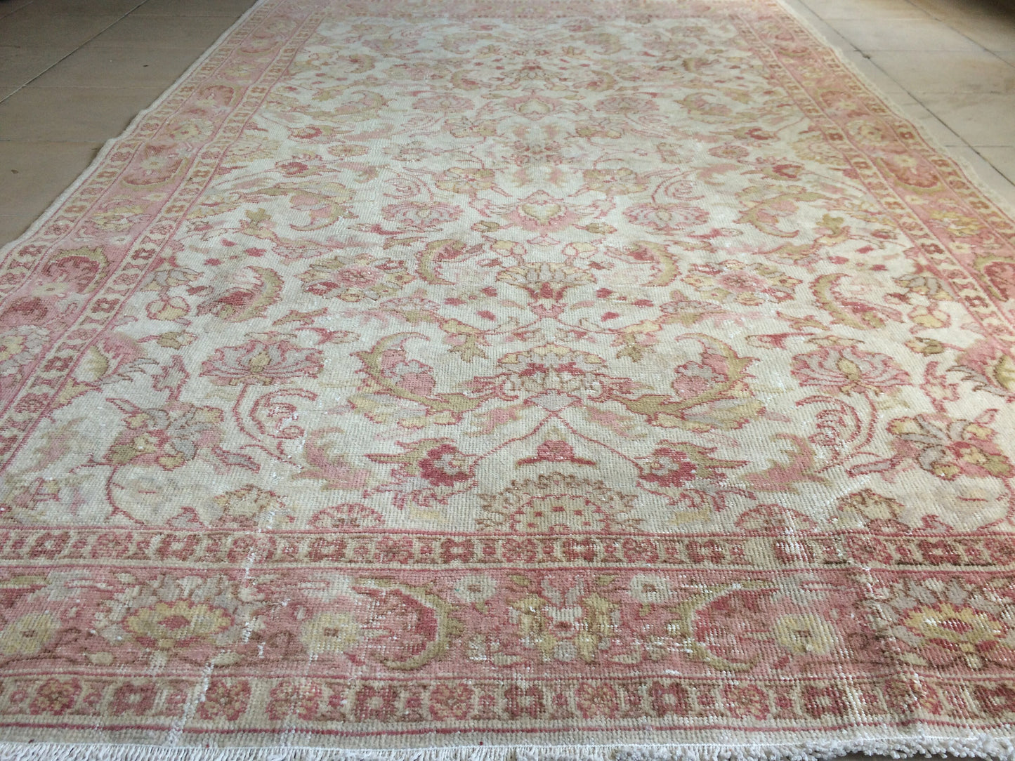 Vintage living room rug, wool pile RUGS, Pastel oushak rug , Turkish Oushak Rug, Vintage Rug, 8.3 x 5.3 Rug, Vintage Oushak Rug, 5x8 Rugs
