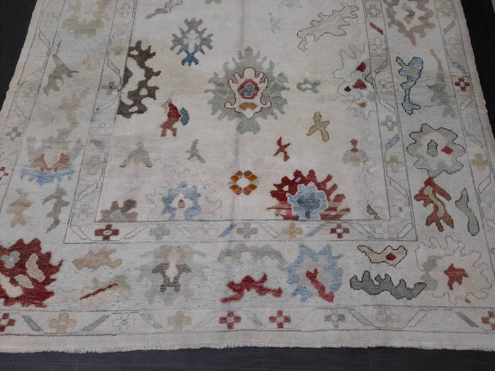 8.5 x 12 Muted Turkish RUG TURKISH Oushak Rug Muted Oushak Rug Vintage Rug Wool Oushak 9x12 Rug Hand Made Rug Authentic Oushak Rug