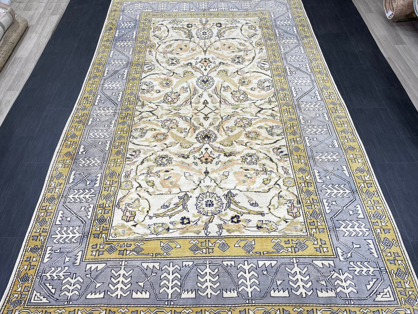 Large Fine Knotted RUG 6.3 x 10.5 Muted TURKISH Antique Rug Vintage Persian Rug Vintage Rug Wool Oushak Rug HandMade Rug Hand Knotted Rug