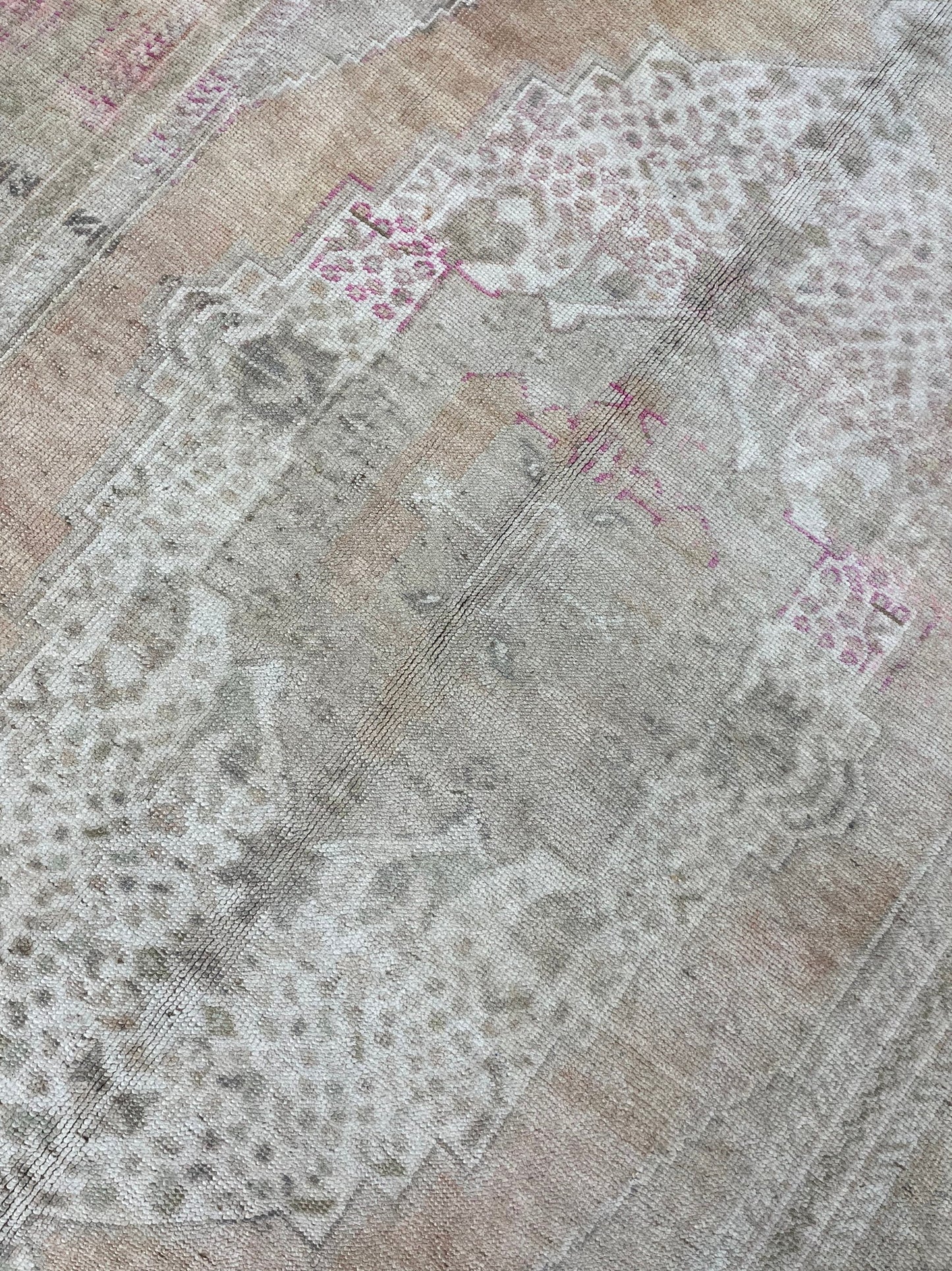 Muted OUSHAK 5 x 9.6 RUG TURKISH Oushak Neutral Rug Vintage Wool Large Rug Hand Made Rugs Vintage Turkish Rug Vintage Living room rug