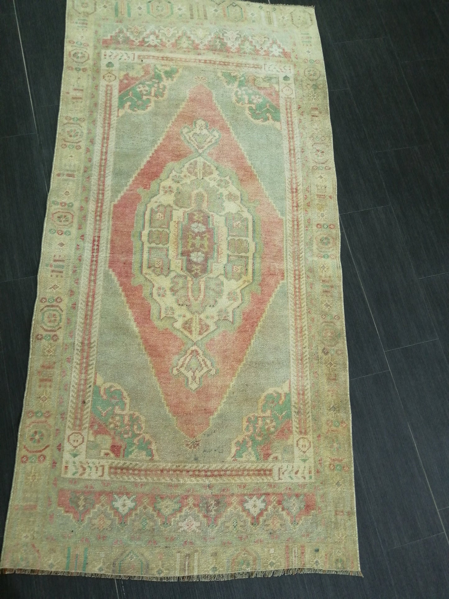 6.6 X 3.2 Vintage Rugs TURKISH HAND MADE Rugs Vintage Turkish Rugs Oushak Rug Turkish Oushak Rug, Vintage Oushak Rug, Wool Rug