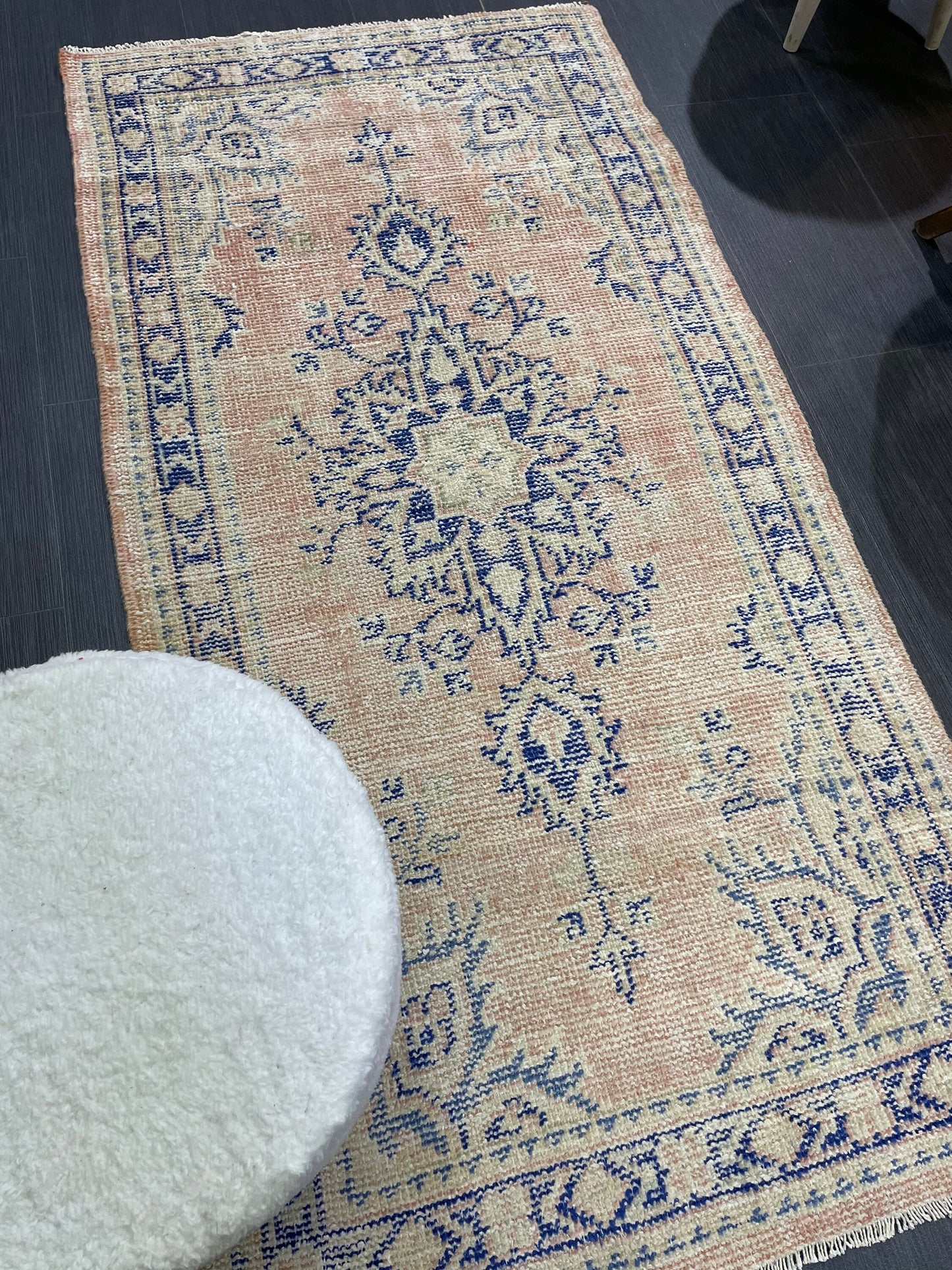 Antique Rug, Vintage 2.8 x 5.5 Rug, Turkish Wool Rug, Oushak Rug, Distressed Rug, Hand Knotted Rug, Persian Rug, Handmade Rug