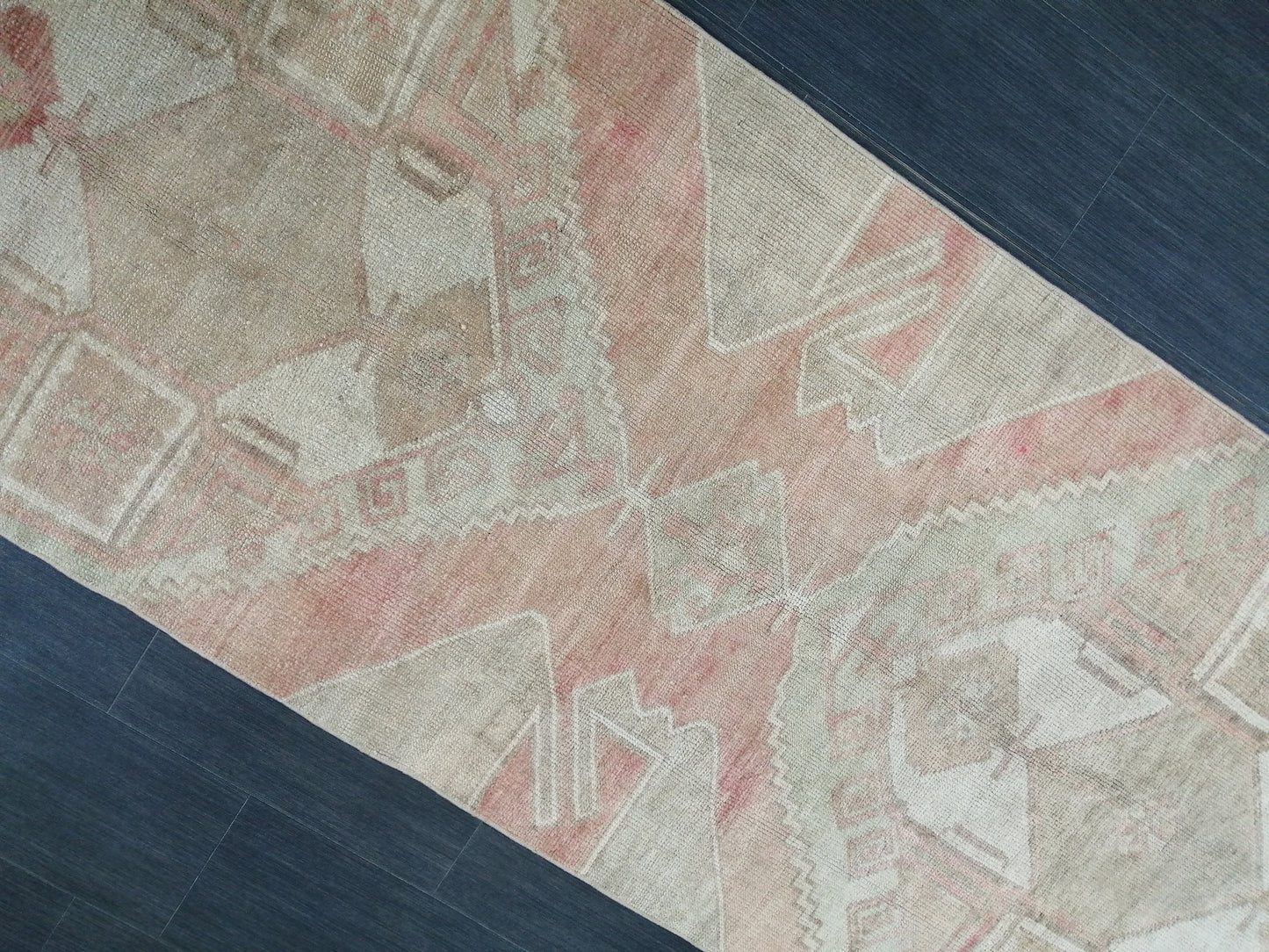 11.5 x 3.3 Muted Oushak Runner Rug Turkish Runner Rug Vintage Runner Rug Muted Hallway Runner Rug Kitchen Runner Rug Wool Runner