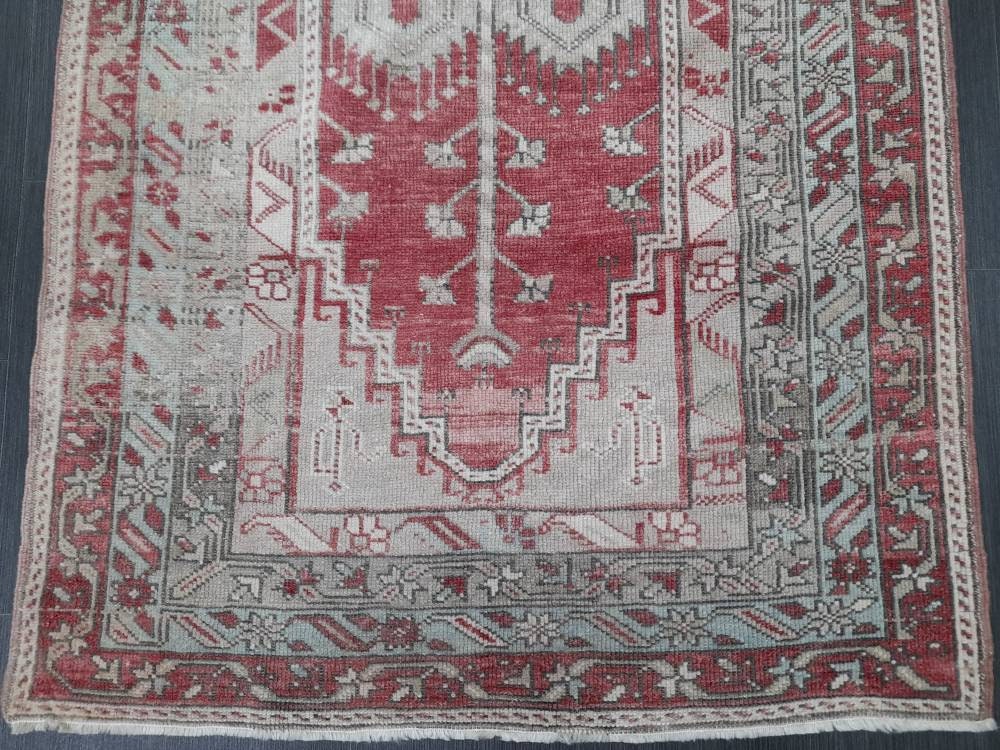 Antique Rug, Hand Made Rug, 3.4 x 6.7 Oushak Rug, Hand Knotted Rug, Bohemian Rug, Turkish Rug, Farmhouse Rug, Vintage Rug, Wool rug