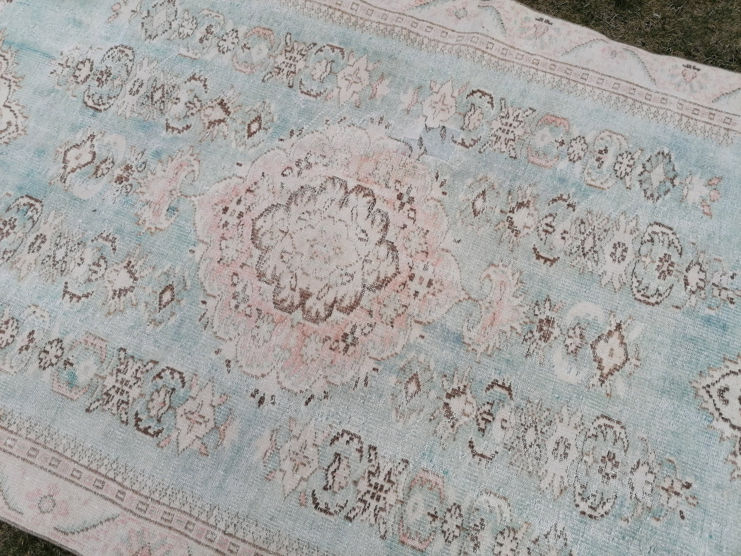 Vintage rug,5'8x9 wool oushak rug, handmade area rug