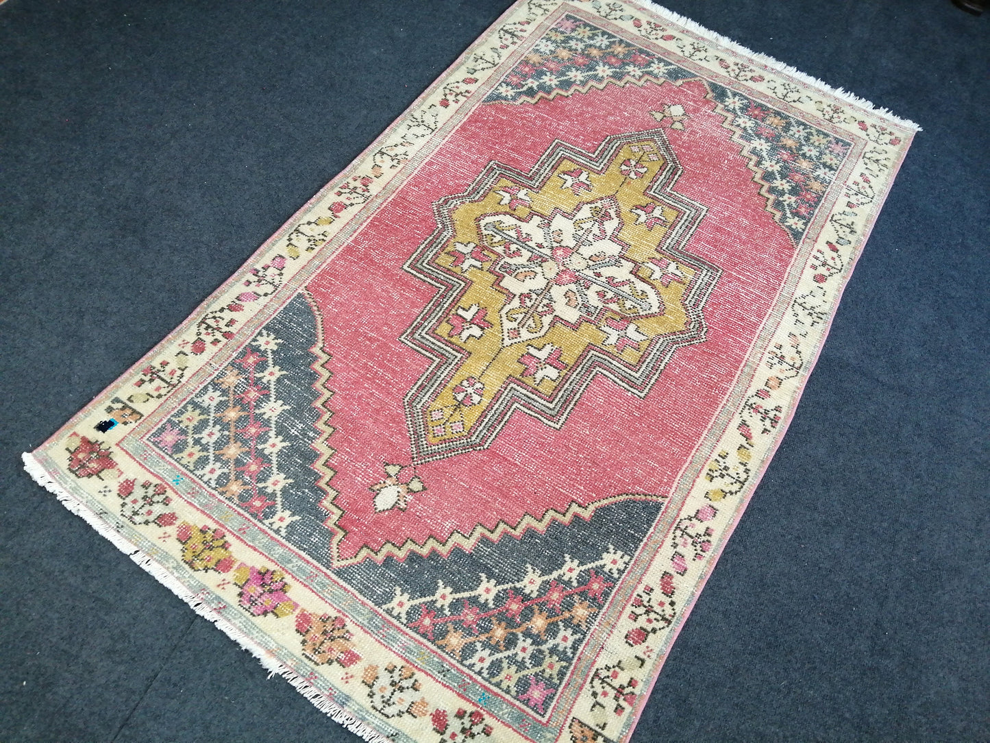 6 x 3.5 Turkish Rug, Oushak Rug, Oushak Rugs, Wool Oushak Rug, Blue Oushak Runner Rugs, Muted Rug, Vintage Rug, Hand Made Rug