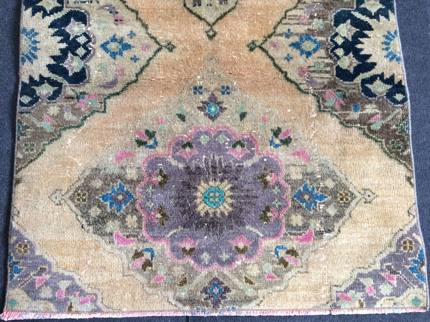 Mini Turkish Rug Small Area Rug Turkish Rug Oushak Rug Hand Made Rug Vintage Rug