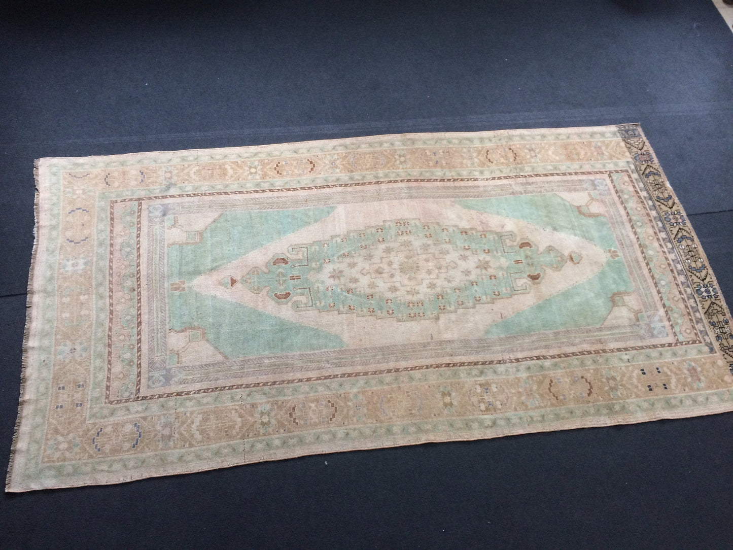 10 x 5.2 Vintage Turkish Rug, Turkish Rug, Wool Oushak Rug, Oushak Rug, Hand Made Rug, Wool Rug, Turkish Rug 5 by 10 ft