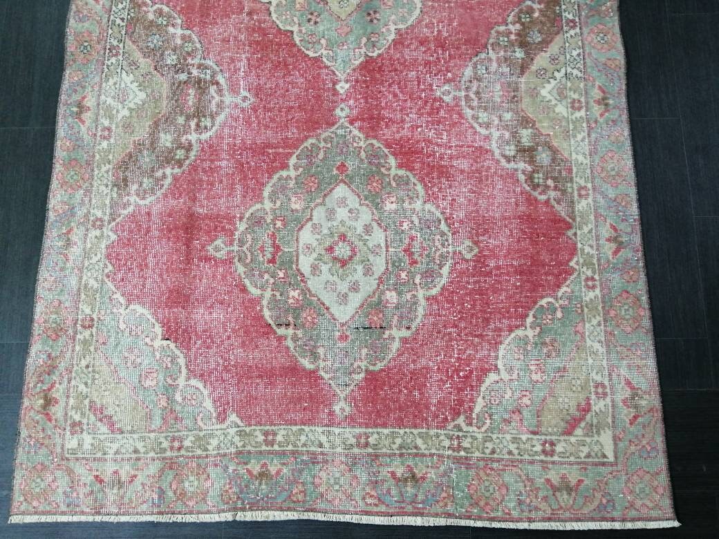 Muted Oriental Runner Rug 4.3 x 12 Turkish Runner Rug Vintage Runner Rug Hallway Runner Rug Kitchen Runner Rug Persian Wool Runner Rug