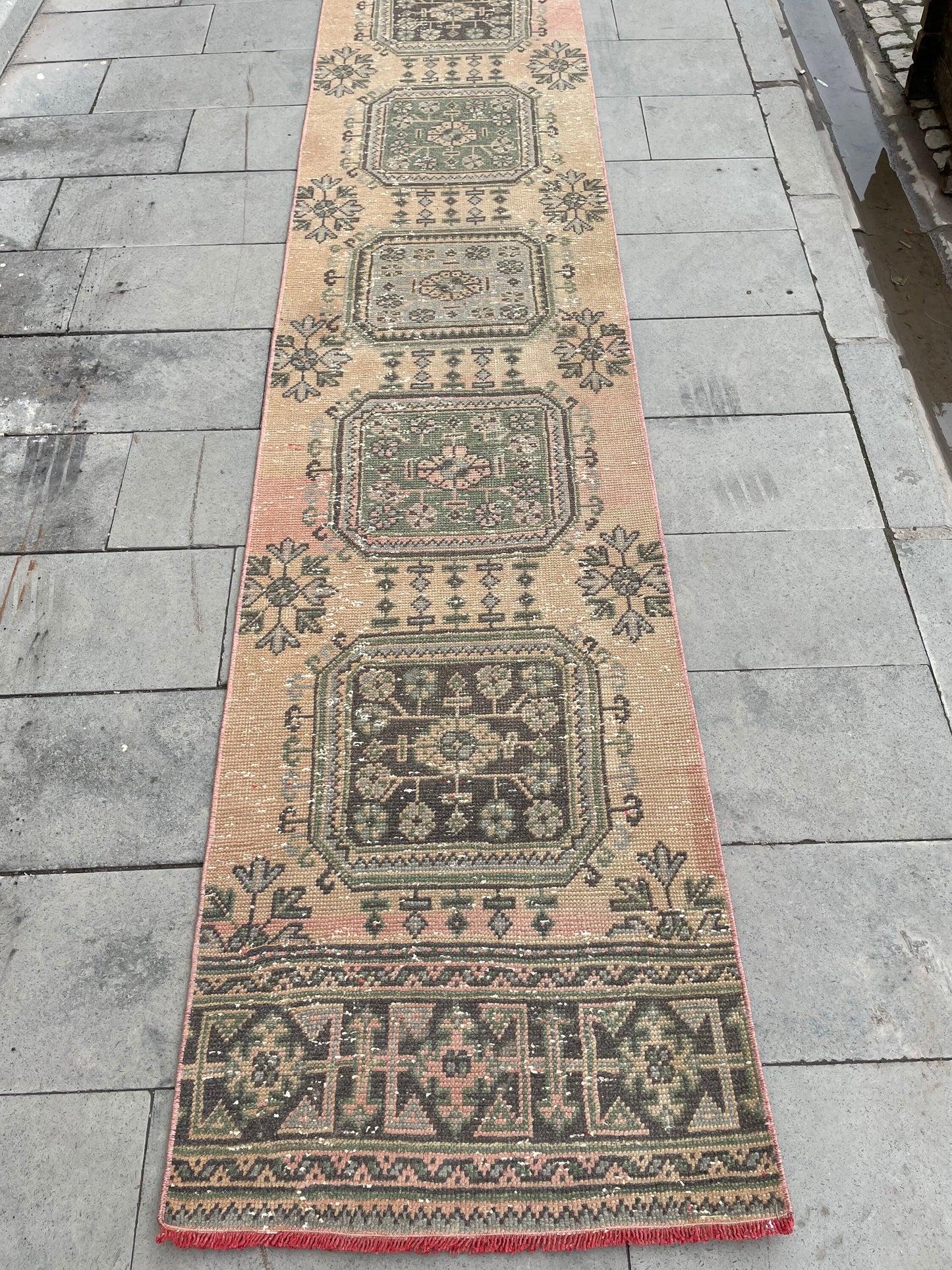 Muted Vintage Staircase Runner Rug 2.5 x 27 Extra Long TURKISH Runner Rug Vintage Runner Rug Distressed Runner Rug Runner Handmade Runner