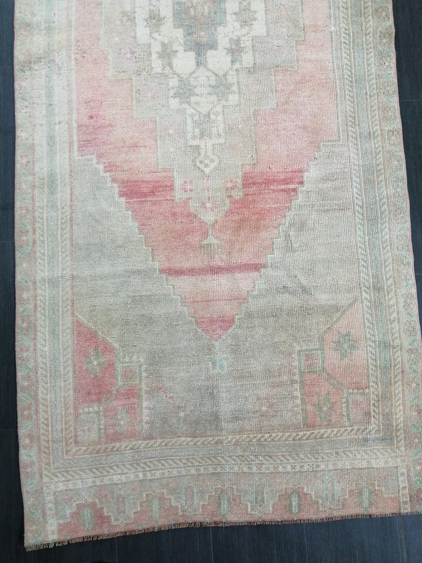 Muted Oushak Runner Rug Turkish Runner Rug Vintage Runner Rug Hallway Runner Rug Kitchen Runner Rug Wool Runner Rug Muted Wool Rug