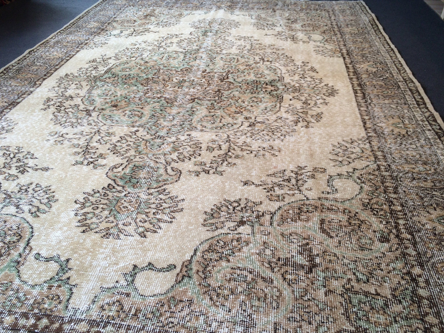 9.8 x 6.5 Large Oushak Rug, Vintage Rug Oushak Rug , Wool Rug Turkish Rugs Persian Rug Muted Persian Rug