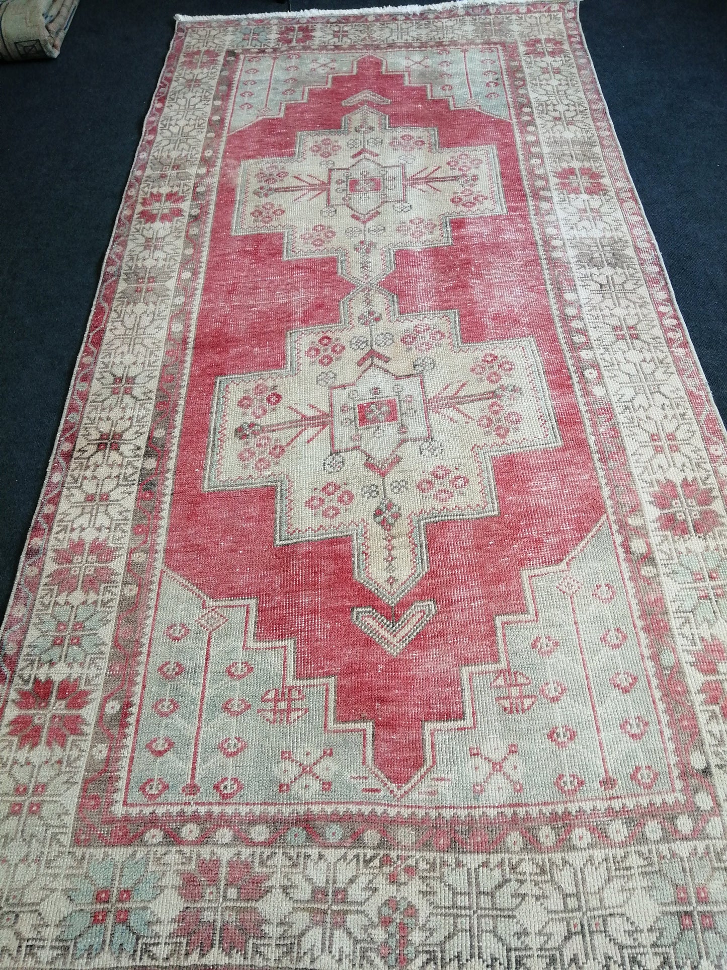 9.3 x 4.6 Oushak Runner Rug Turkish Runner Rug Vintage Runner Rug Hallway Runner Rug Kitchen Runner Rug Wool Runner Rug Wool Oushak Rug