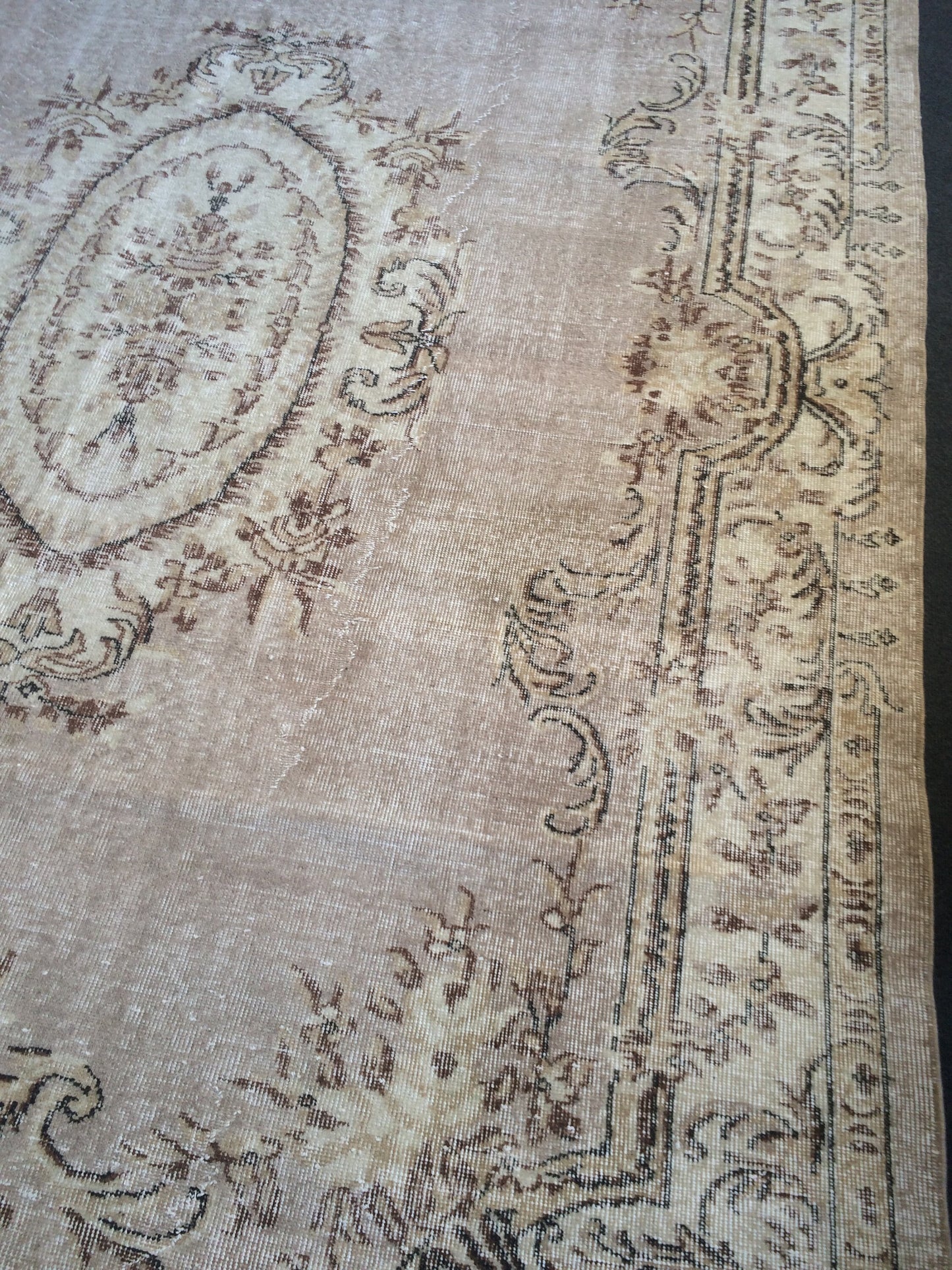 7.4 x 10 Vintage Oushak Large Area Turkish Rug Wool Oushak Rug Oushak Rugs 8 by 10 Muted Rug Oriental Rug Persian Rug