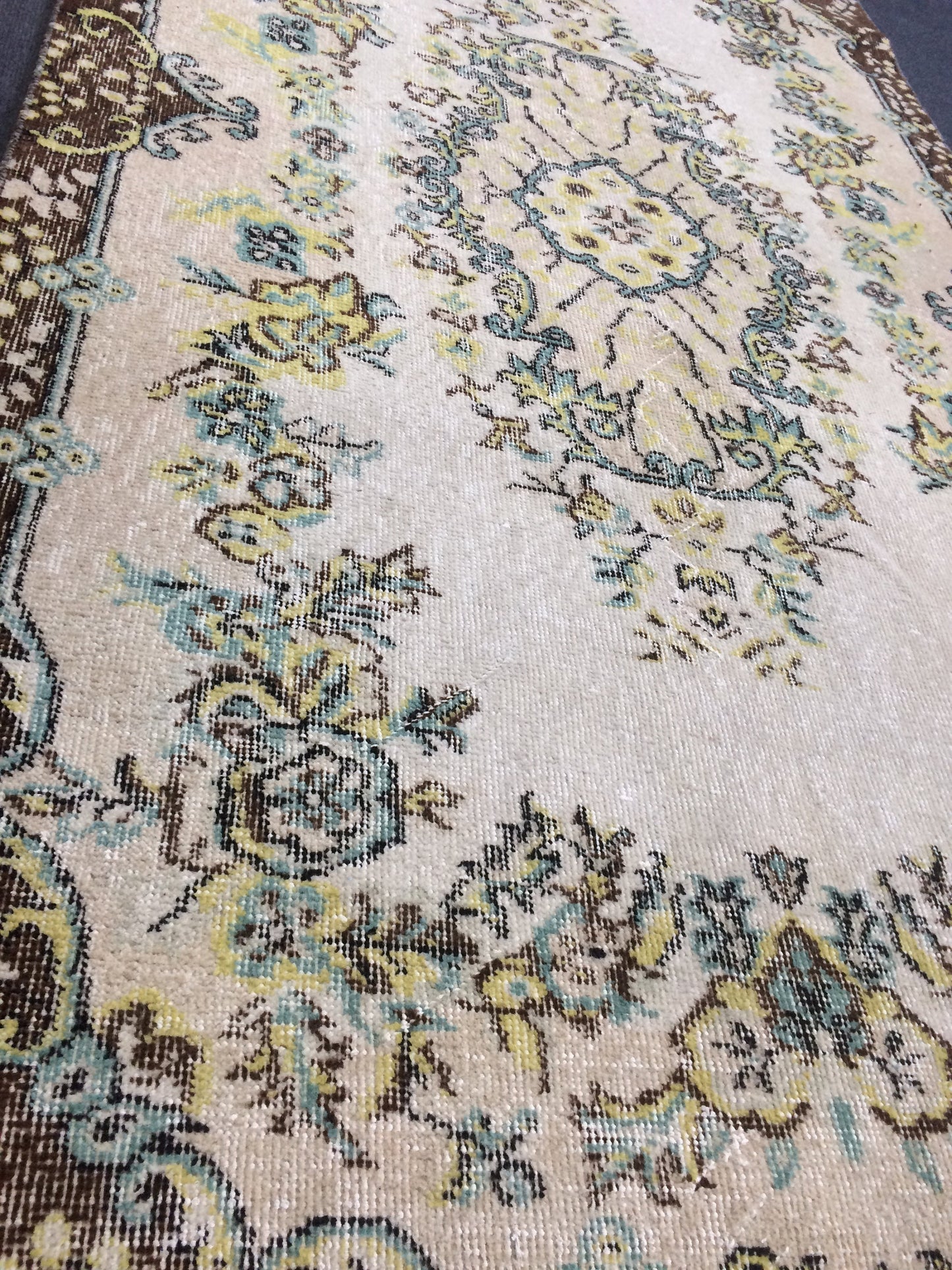Pastel Colors Medallion TURKISH Oushak RUG , Earth Tones Rug,Antique Rug,Oushak antique Rug,Hand woven Rug,Weaving Rug,Ethnic Kitchen Rug