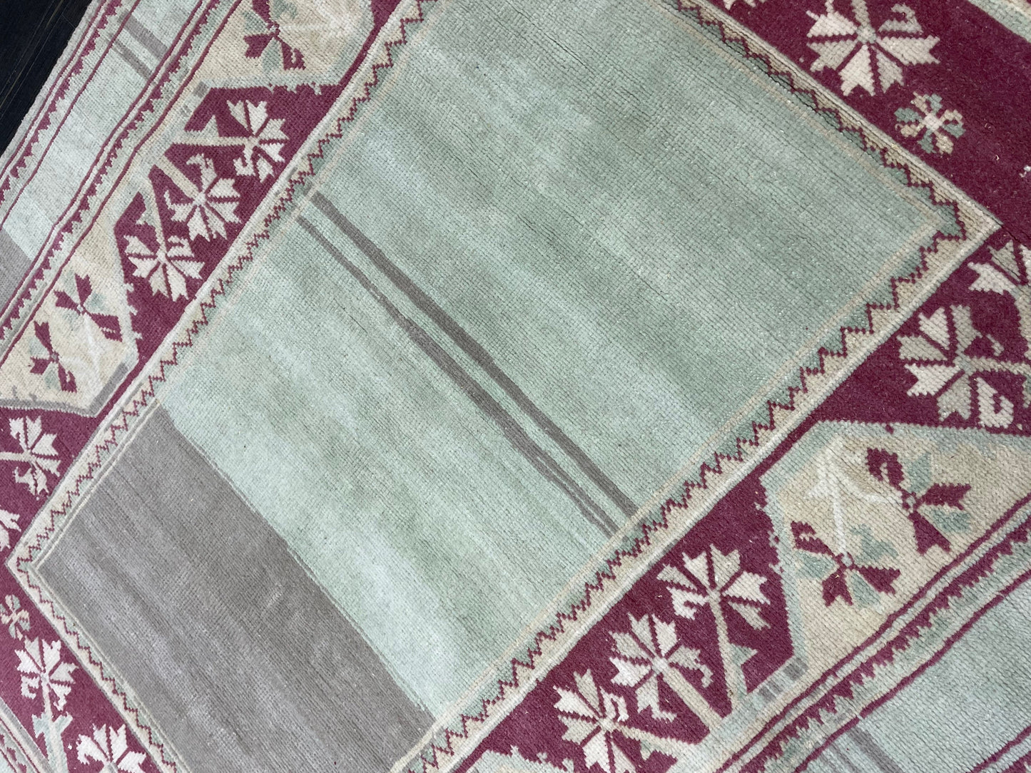 Turkish Rug, Hand Knotted 4x5 Rug, Brown Vintage Rug, Wool Muted Oushak Rug Handmade Rugs Vintage Turkish Rug, bathroom Rug
