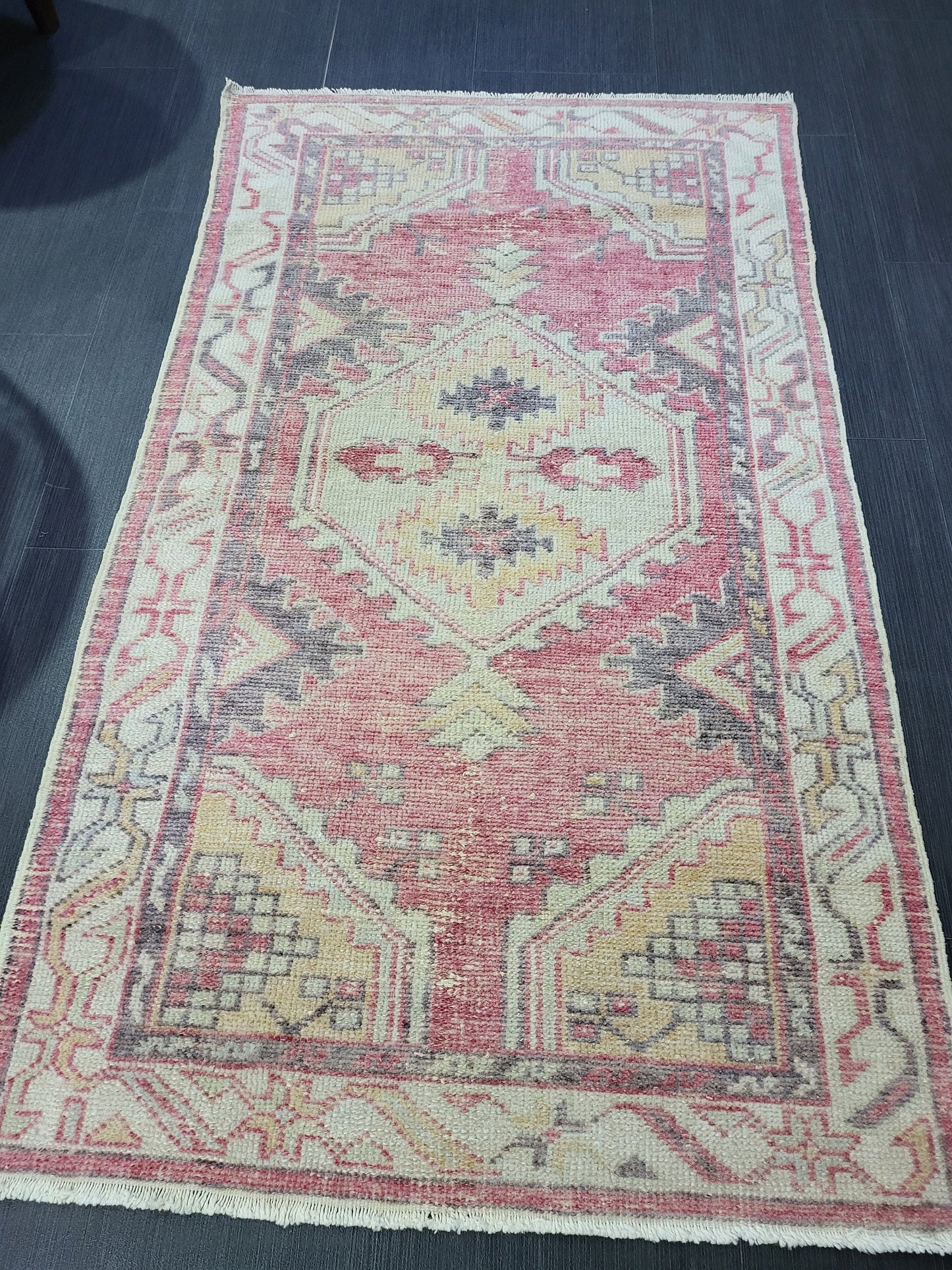 TURKISH Oushak Rug, Vintage Muted 2.5 x 4.3 Oriental Rug, Vintage Rug, Wool Oushak Rug Hand Made Rugs Vintage Turkish Rug