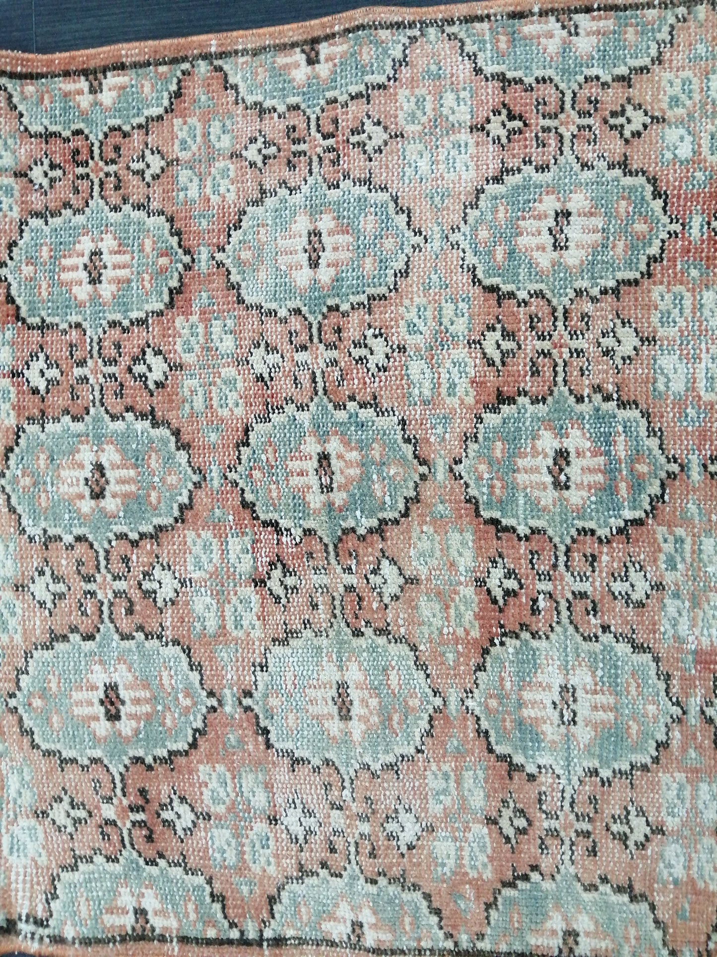 Muted Oushak Runner Rug 2.7 x 9.4 Distressed Runner Rug Vintage Runner Rug Hallway Runner Rug Kitchen Runner Rug Wool Runner