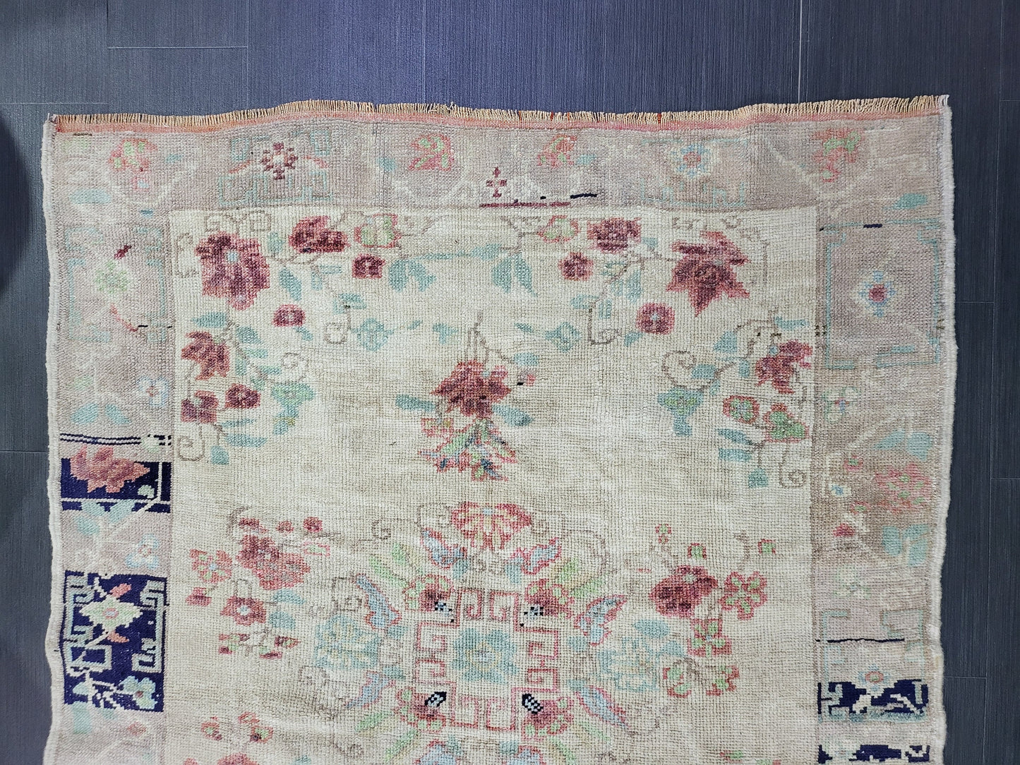 TURKISH Oushak Rug, Vintage 4 x 5.7 Rug, Vintage Persian Rug, Wool Oushak Rug, Handmade Rugs, Vintage Turkish Rug