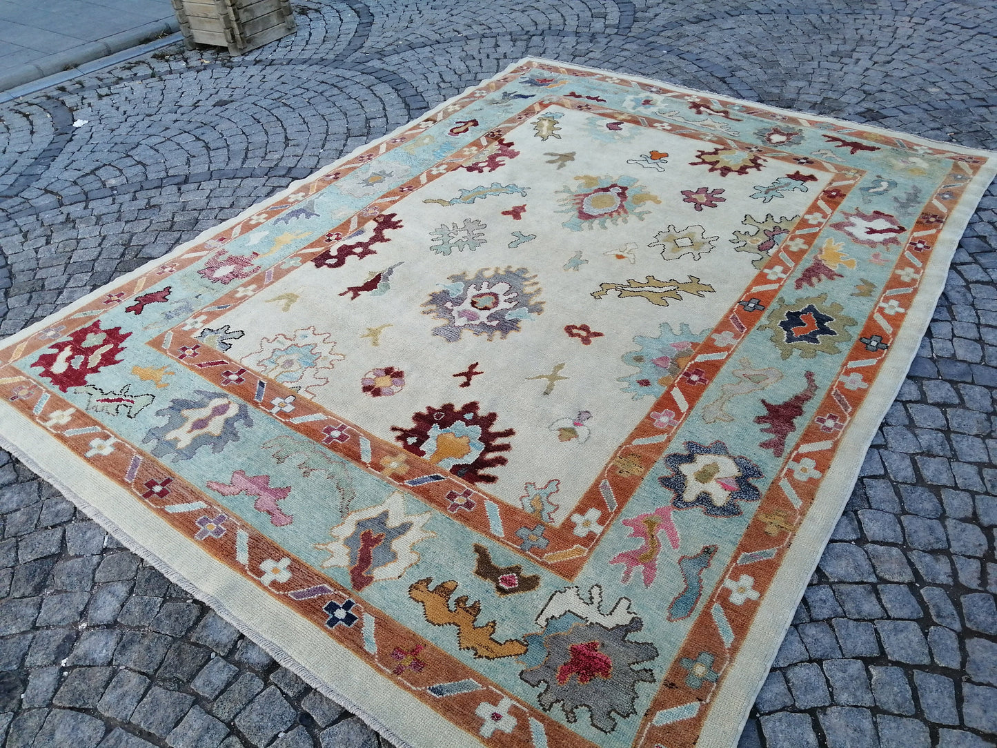 9 by 12 OUSHAK RUG TURKISH Oushak Rug Vintage Oriental Rug Wool Handmade 9x12 Rug Hand Knotte Rug Hand Made Rugs, Made In Turkey Oushak Rug