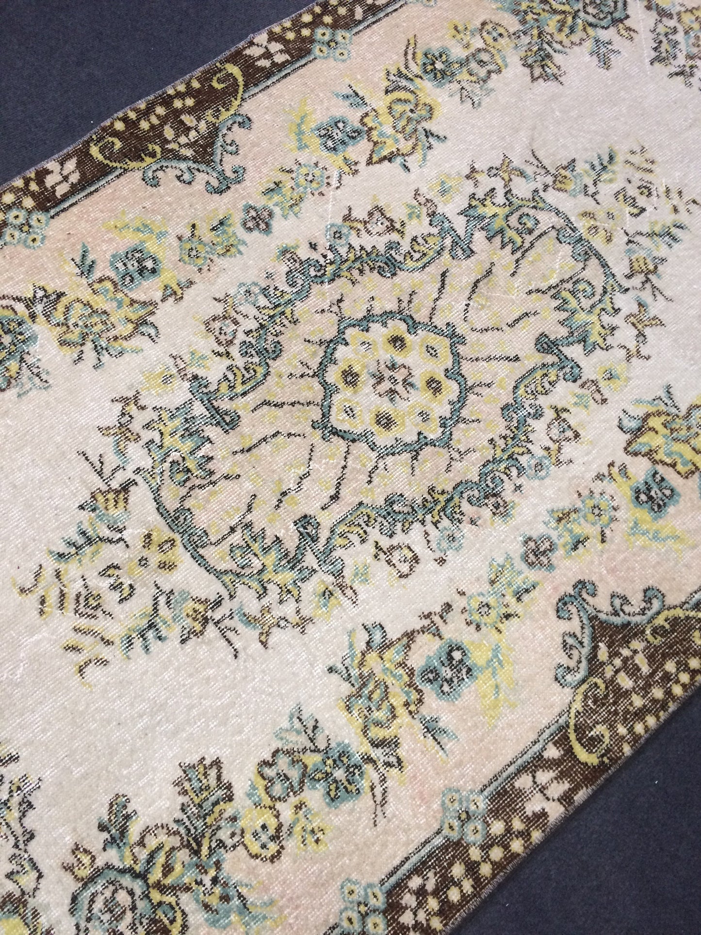 Pastel Colors Medallion TURKISH Oushak RUG , Earth Tones Rug,Antique Rug,Oushak antique Rug,Hand woven Rug,Weaving Rug,Ethnic Kitchen Rug