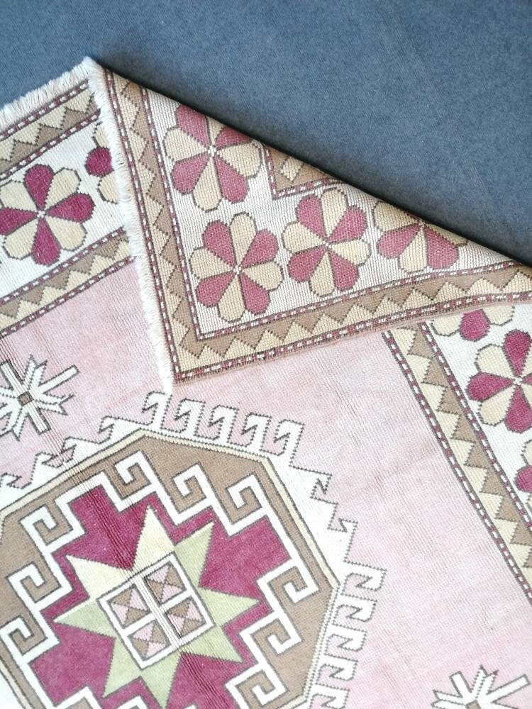 6'7x9'4 large wool rug, oushak hand made rug, bohemian rug, living room rug