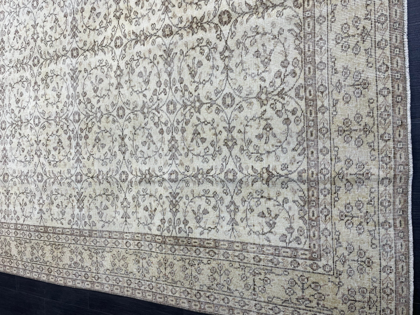 Neutral RUG, TURKISH 6.10 x 10 Rug, Vintage Rug, Natural Wool Oushak Rug, Handmade Persian Rug, Vintage Turkish Rug, Neutral Oriental rug
