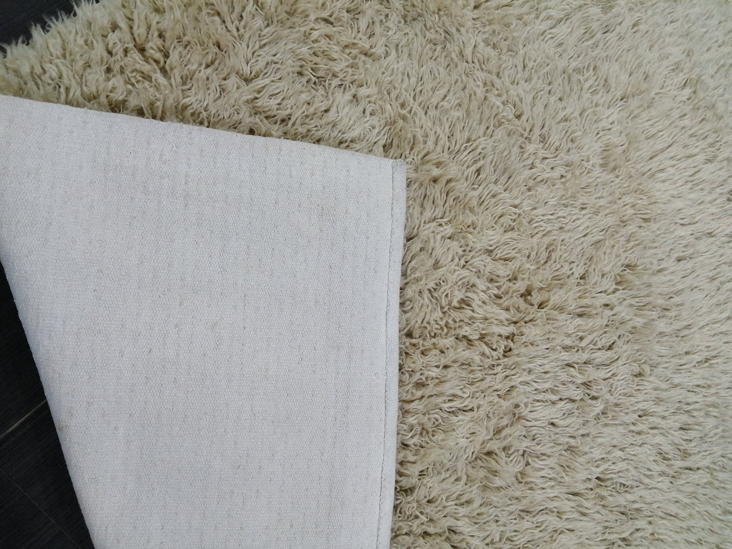 5x8 Rug Vintage Shaggy Rug Neutral Wool Rug solid No Dye Shaggy Rug Plain Hand Made Rug , Neutral Rug Hand Knotted Rug
