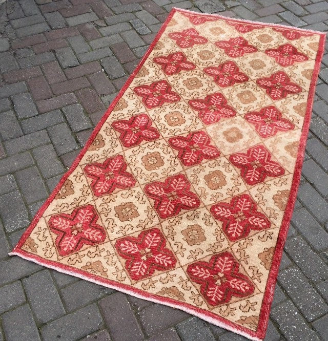 Vintage Rug Turkish Rug, Bohemian Rug Oushak Rug