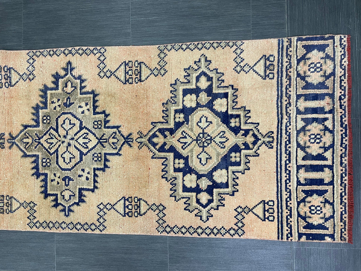 Hand Knotted Oushak Runner 2.6 x 11 Rug Turkish Runner Vintage Runner Hallway Runner Rug Persian Kitchen Runner Rug Oriental Wool Runner Rug