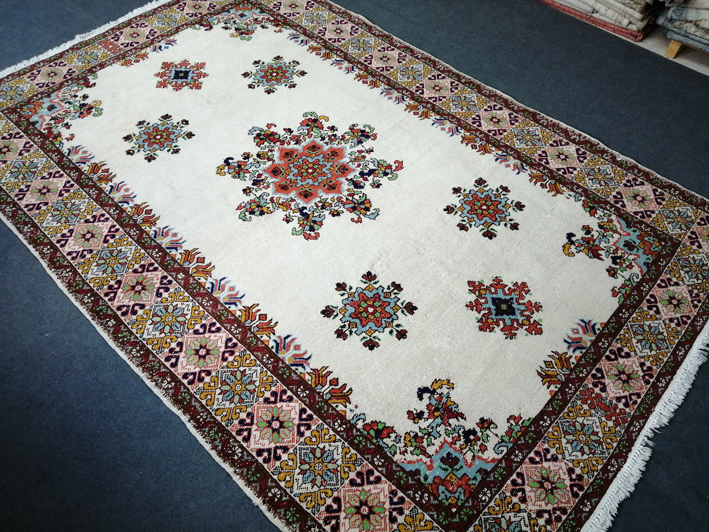 6.5 x 9.8 OUSHAK RUG TURKISH Oushak Rug Vintage Oriental Rug Vintage Persian Rug Rug Persian Rug Hand Made Rugs Vintage Turkish Rug