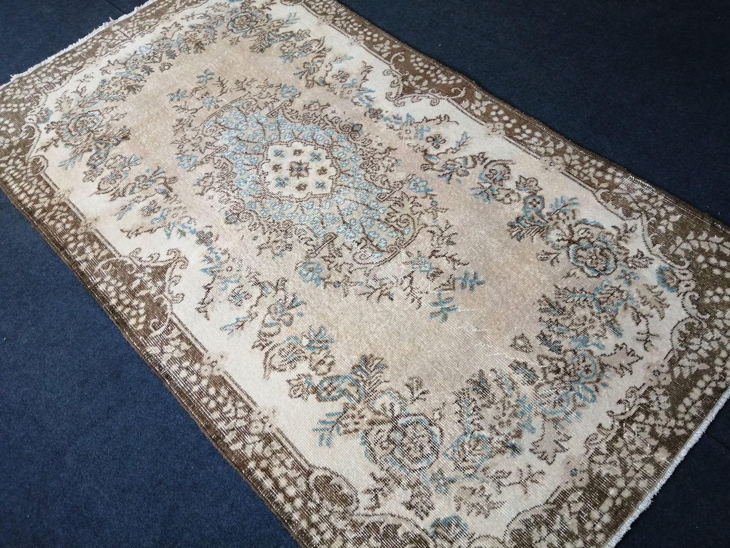 4x7 Turkish Rug, Oushak Rug, Oushak Rugs, Wool Rugs, Hand Knotted Rug, Faded Vintage Rug, Muted Hand Made Rug