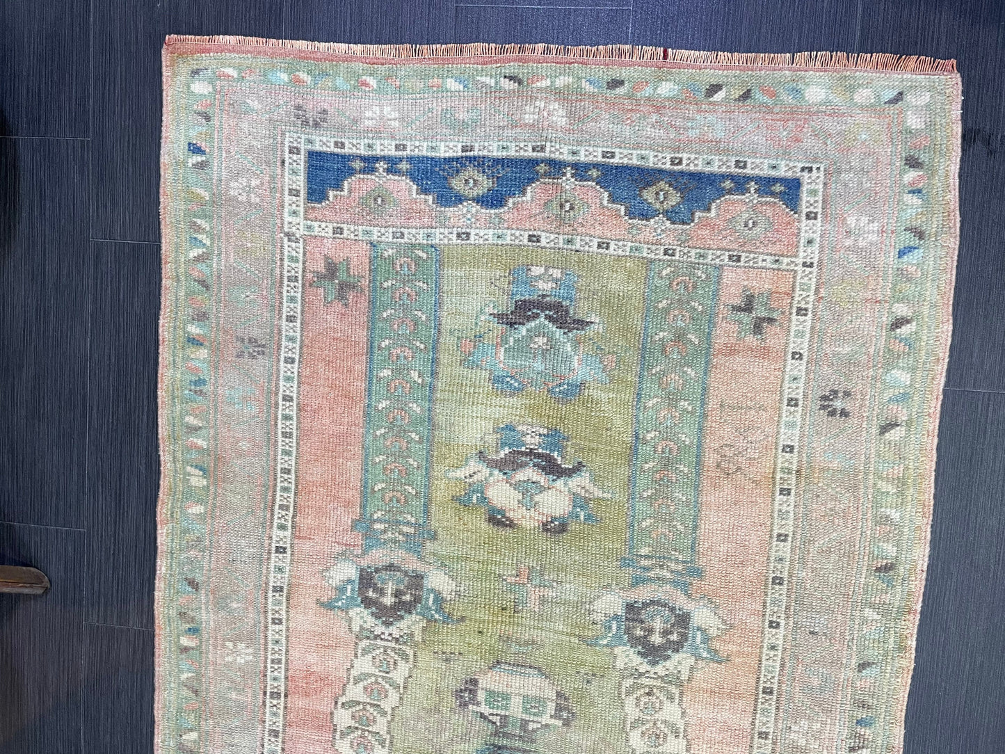 Vintage RUG, TURKISH Oushak Rug Hand Knotted 3 x 4.2 Rug, Oriental Rug, Vintage Persian Rug, Handmade Rug, Antique Rug, Woven Rug