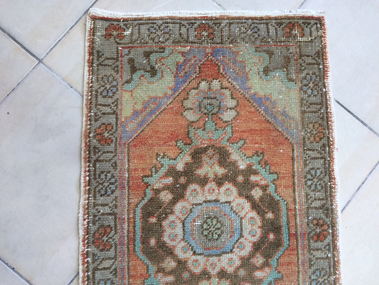 Oushak Mini Rug Turkish Area Rug Vintage Turkish Rug Oushak Rug Hand Made Rug Vintage Rug