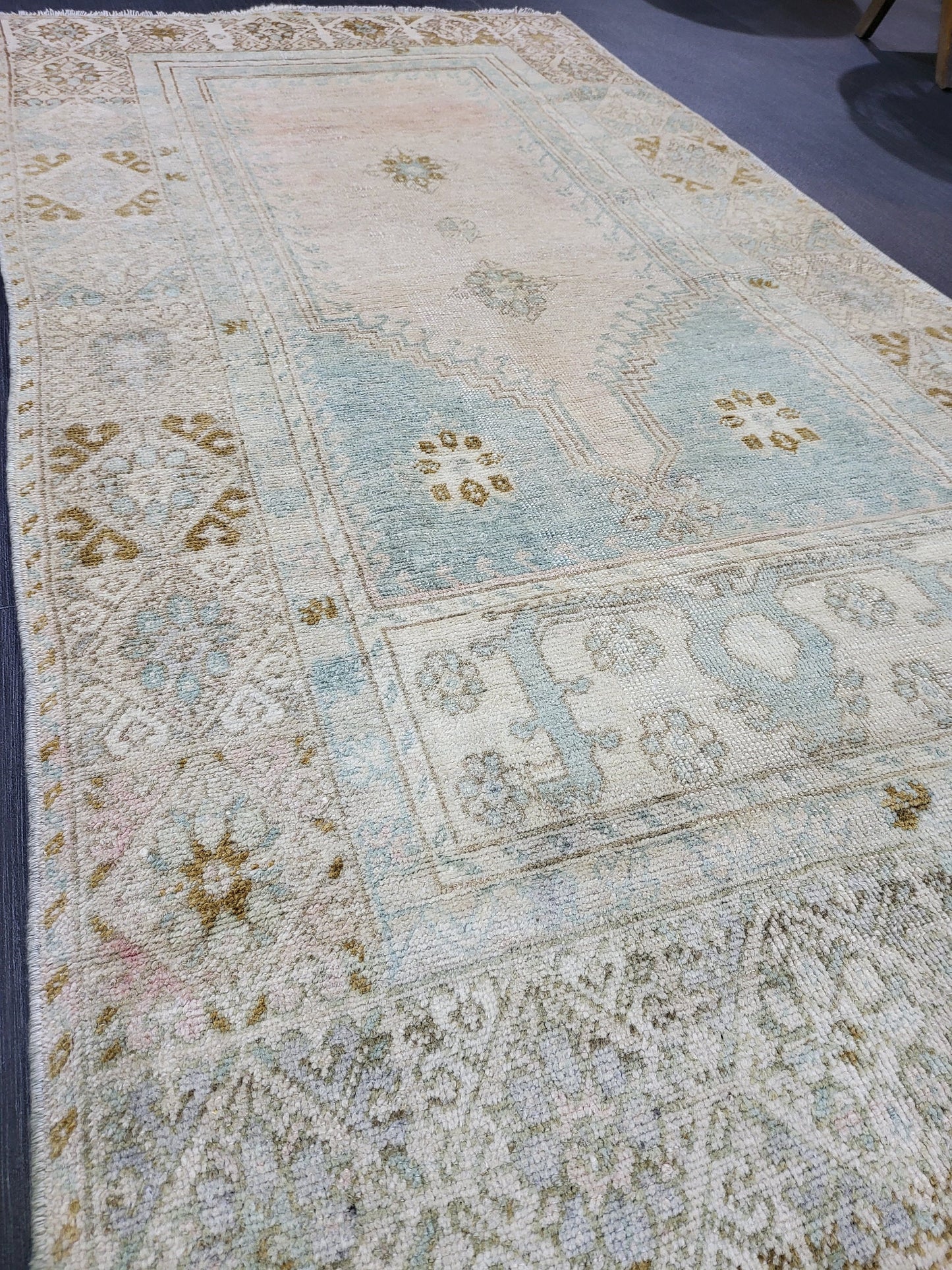 OUSHAK RUG, TURKISH 2.9 x 5.2 Antique Rug, Vintage Rug, Antique Rug Wool Handknotted Rug, Handmade Rug,Vintage Turkish Rug